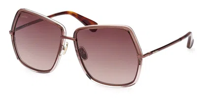 Max Mara Mm0054 48f Women's Sunglasses Brown Size 61