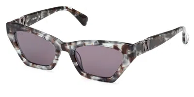 Max Mara Mm0057 55c Women's Sunglasses Tortoiseshell Size 52 In Gray