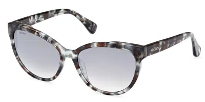 Max Mara Mm0058 Logo13 55c Women's Sunglasses Tortoiseshell Size 57 In Gray