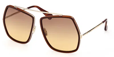 Max Mara Mm0060 Elsa4 48f Women's Sunglasses Brown Size 64