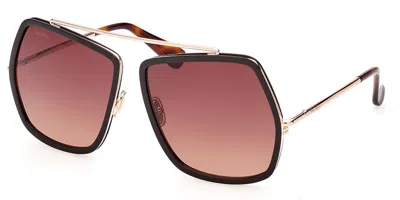 Max Mara Mm0060 Elsa4 50f Women's Sunglasses Black Size 64