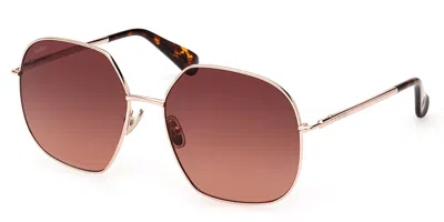 Max Mara Mm0061 Design5 28f Women's Sunglasses Gold Size 60