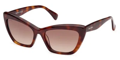 Max Mara Mm0063 Logo14 52f Women's Sunglasses Tortoiseshell Size 57 In Gray