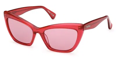 Max Mara Mm0063 Logo14 66s Women's Sunglasses Red Size 57 In Green