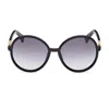 Max Mara Women's Round-frame Shiny Black And Smoke Gradient Injected Sunglasses In 01b Black