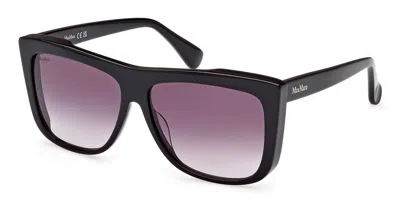 Max Mara Mm0066 Lee1 01b Women's Sunglasses Black Size 57
