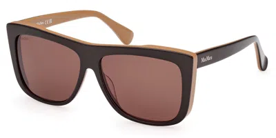 Max Mara Mm0066 Lee1 50e Women's Sunglasses Brown Size 57
