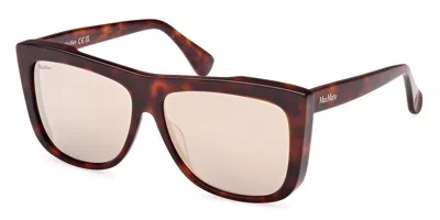 Max Mara Mm0066 Lee1 52l Women's Sunglasses Tortoiseshell Size 57 In Brown