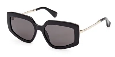 Max Mara Mm0069 Design7 01a Women's Sunglasses Black Size 55 In Pattern