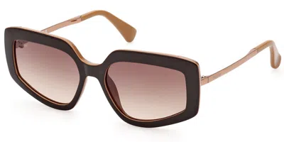 Max Mara Mm0069 Design7 50f Women's Sunglasses Brown Size 55 In Green