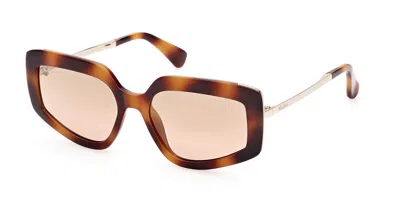 Max Mara Mm0069 Design7 52g Women's Sunglasses Tortoiseshell Size 55 In Brown