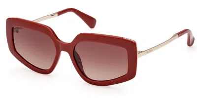 Max Mara Mm0069 Design7 66f Women's Sunglasses Red Size 55