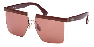 Max Mara Mm0071 69s Women's Sunglasses Burgundy Size 60