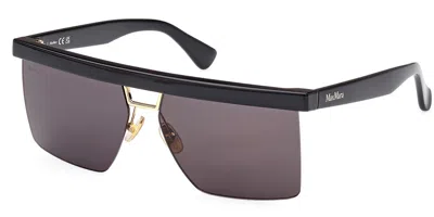 Max Mara Mm0072 Flat1 01a Women's Sunglasses Black Size 60