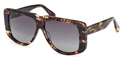 Max Mara Mm0075 52p Women's Sunglasses Tortoiseshell Size 57 In Metallic