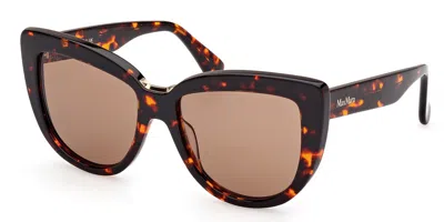 Max Mara Mm0076 52e Women's Sunglasses Tortoiseshell Size 55 In Orange
