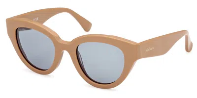 Max Mara Mm0077 Glimpse1 46n Women's Sunglasses Brown Size 50 In Matte Light Brown