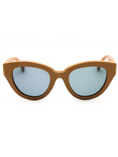 Max Mara Mm0077 Sunglasses In Matte Light Brown / Green