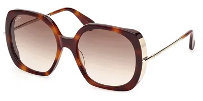 Max Mara Mm0079 52f Women's Sunglasses Tortoiseshell Size 58 In Brown