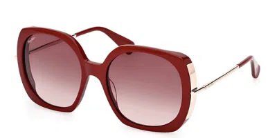 Max Mara Mm0079 66f Women's Sunglasses Red Size 58 In Gray