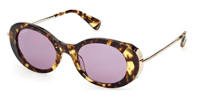 Max Mara Mm0080 53y Women's Sunglasses Tortoiseshell Size 51 In Brown