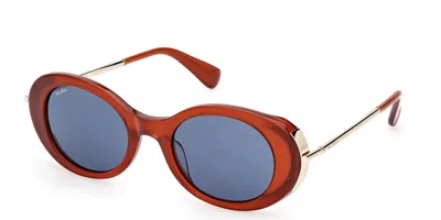 Max Mara Mm0080 68v Women's Sunglasses Red Size 51 In Orange