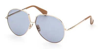 Max Mara Mm0081 Design8 32x Women's Sunglasses Gold Size 60