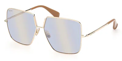 Max Mara Mm0082 Design9 32x Women's Sunglasses Gold Size 60