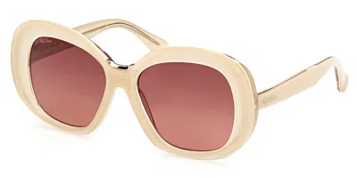 Max Mara Mm0087 Edna 25f Women's Sunglasses White Size 55 In Pink