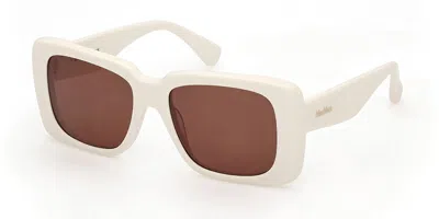 Max Mara Mm0091 Glimpse3 21e Women's Sunglasses White Size 53