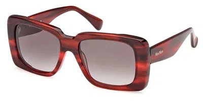 Max Mara Mm0091 Glimpse3 68b Women's Sunglasses Red Size 53 In Transparent
