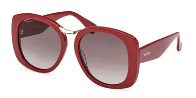 Max Mara Mm0092 Bridge 69b Women's Sunglasses Burgundy Size 55