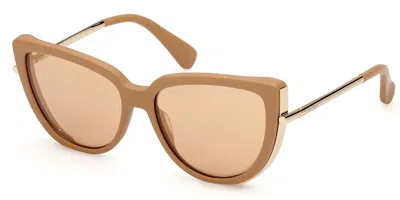 Max Mara Mm0095 Liz1 46g Women's Sunglasses Brown Size 56
