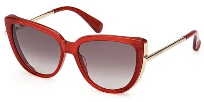 Max Mara Mm0095 Liz1 66b Women's Sunglasses Red Size 56