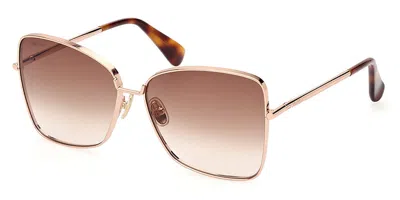 Max Mara Mm0097 Menton1 28f Women's Sunglasses Gold Size 59 In Metallic