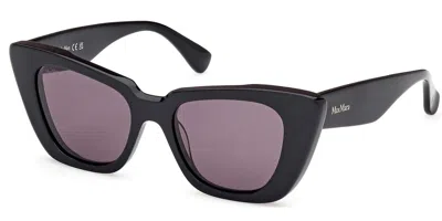 Max Mara Mm0099 Glimpse5 01a Women's Sunglasses Black Size 50