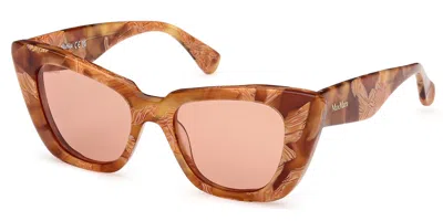 Max Mara Mm0099 Glimpse5 56e Women's Sunglasses Tortoiseshell Size 50 In Brown