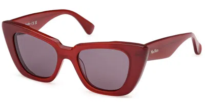 Max Mara Mm0099 Glimpse5 66a Women's Sunglasses Red Size 50 In Burgundy