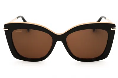 Max Mara Mm0101 Sunglasses In Dark Brown/other / Brown