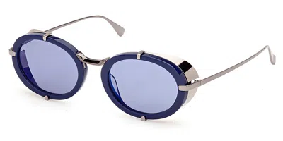 Max Mara Mm0103 Selma 90x Women's Sunglasses Blue Size 51