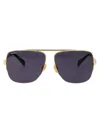 Max Mara Gold Blue Metal Sunglasses In Gold Blue