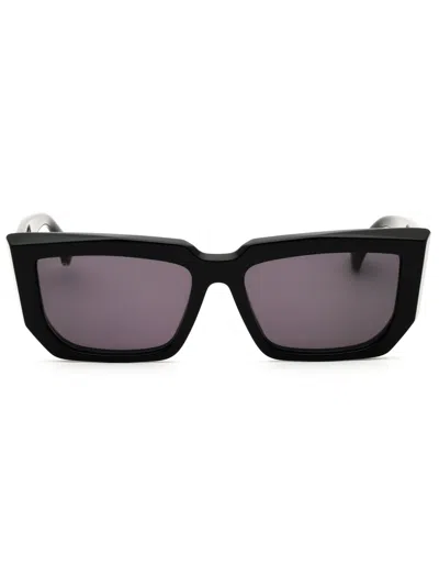 Max Mara Mm0126 Sunglasses In Shiny Black  / Smoke