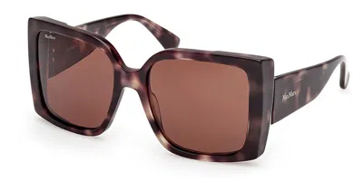 Max Mara Mm0131 55e Women's Sunglasses Tortoiseshell Size 56 In Red