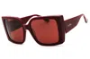 Max Mara Oversized Square-frame Sunglasses In Red