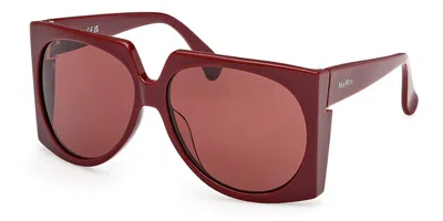 Max Mara Mm0133 69s Women's Sunglasses Burgundy Size 61 In Red