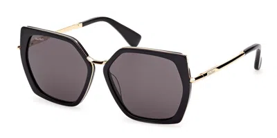 Max Mara Mm0136 Miller 5 01a Occhiali Da Sole Neri Per Donna