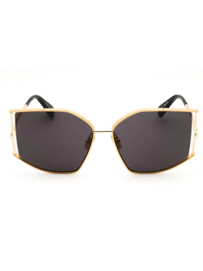 Max Mara Mm0142 Sunglasses In Gold / Gradient Brown