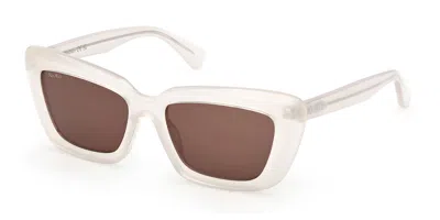 Max Mara Mm0171 25e Occhiali Da Sole Bianchi Per Donna In Brown
