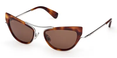 Max Mara Mm0172 52e Occhiali Da Sole Tartarugatishell Per Donna In Brown