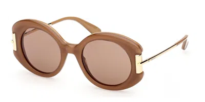 Max Mara Mxobadia Glasses Camel In Brown
